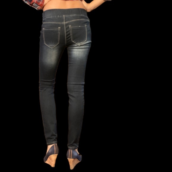 ZCO Skinny Jeans Size 1 Dark Blue with Light Blue Wash Juniors - Picture 4 of 6